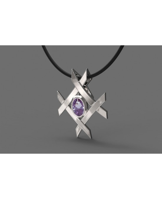 Fany Jewelry Valentines Day Jewelry for Her Amethyst Pendant Silver Necklace Gift