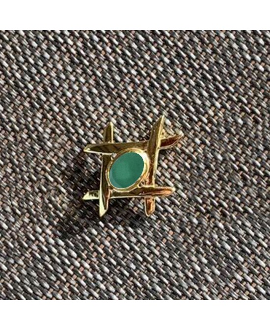 FANY Classic 925 Sterling Silver Emerald Gold Plated Gemstone Pendant