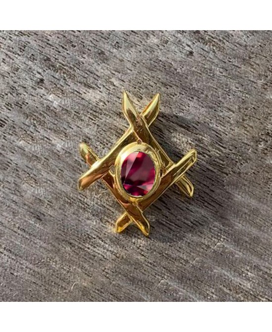 FANY Garnet Gemstone Excellent Cut 0.925 Gold Plated Silver Pendant Women's Best Gift