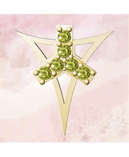 FANY 6 Stone August Birthstone Peridot 0.925 Gemstone Gold Plated Silver Pendant