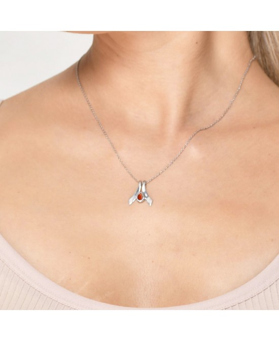 FANY Women January Birthstone Garnet Gemstone Excellent Cut 0.925 Argentium Silver Pendant Women's Best Gift