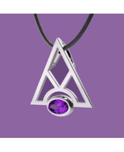 FANY Jewelry Fashionable 0.925 Argentium Silver Amethyst Gemstone "MASON" Pendant Necklace