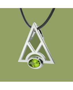 FANY Jewelry Elegant 0.925 Argentium Silver Peridot Gemstone "MASON" Pendant Necklace