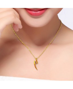 FANY Gold Plated Nail 0.925 Argentium Silver Amethyst February Stone Pendant Necklace