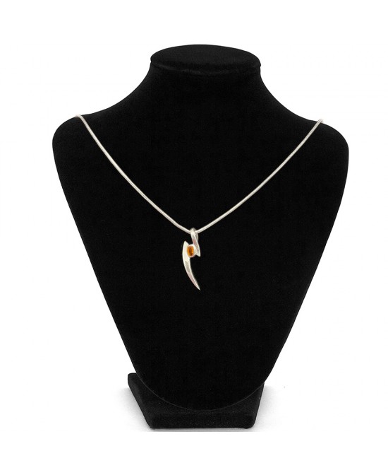 FANY Nail Citrine November Birthstone Gemstone 0.925 Argentium Silver Elegant Pendant Necklace