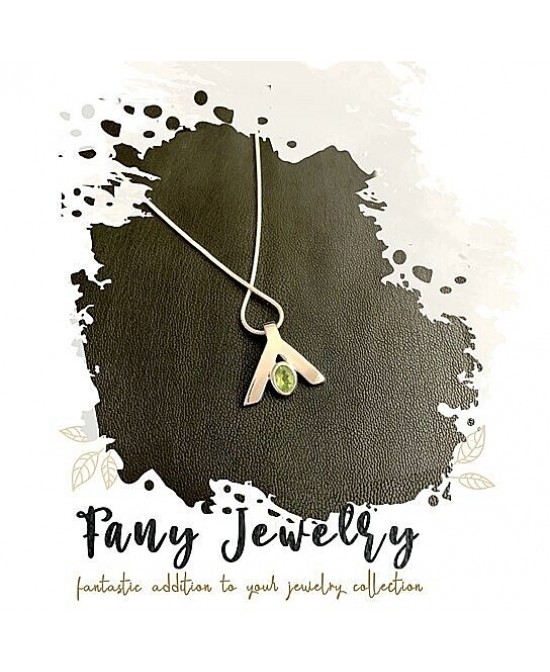 FANY Peace 0.925 Sterling Peridot Gemstone Women Charm Argentium Silver Necklaces Pendant 0.39 ct Best For Gift