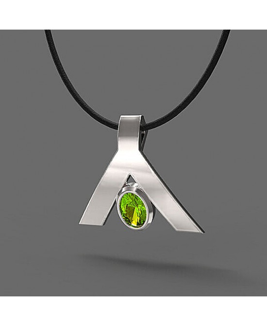 FANY Peace 0.925 Sterling Peridot Gemstone Women Charm Argentium Silver Necklaces Pendant 0.39 ct Best For Gift