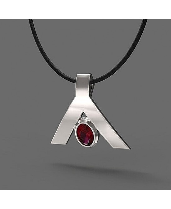 FANY July Birthstone Red Ruby Elegant Peace Necklace Pendant Gemstone 0.39 Ct Argentium Silver