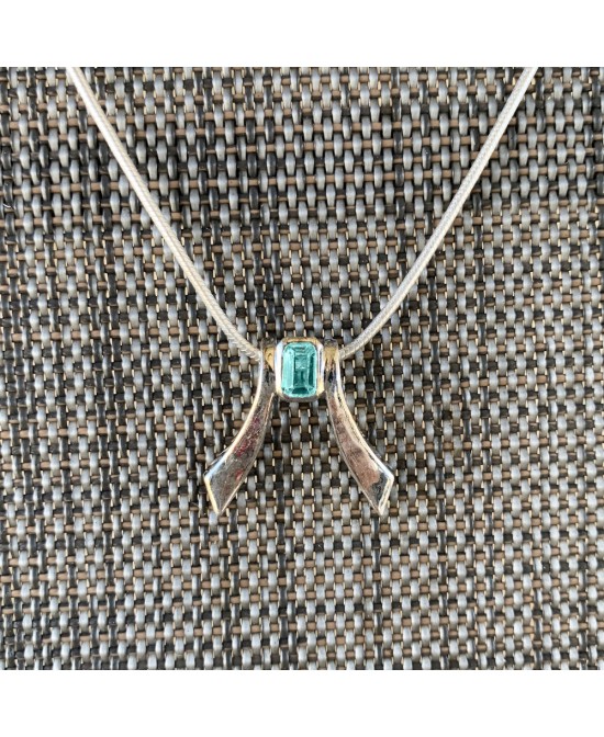 FANY March Birthstone Bee Model 0.925 Argentium Silver Aquamarine Gemstone 0.39 ct Pendant Excellent Cut