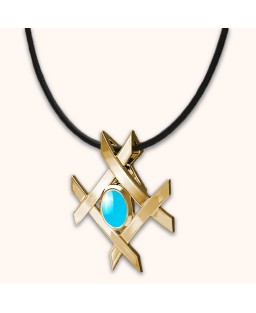 FANY Women's Gold Plated Turquoise Gemstone Necklace Pendant Fashionable Gift for Valentine's Day