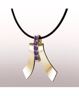 FANY Gold Plated Five Star 0.925 Argentium Silver Amethyst February Stone Pendant Necklace 0.39 Ct