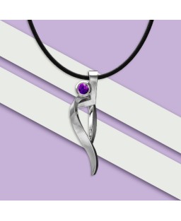 FANY Ballet 0.925 Argentium Silver Amethyst February Stone Pendant 