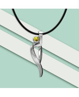 FANY Ballet August Birthstone 925 Sterling Peridot Gemstone Argentum Silver Pendant