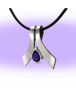 FANY Women's 0.925 Argentium Silver Fly Amethyst Gemstone 0.39 ct Pendant Excellent Cut