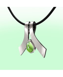 FANY 0.925 Sterling Peridot Gemstone Argentium Silver Pendant August Birthstone