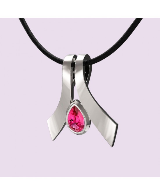 FANY October Birthstone Fly Women's Stylish Argentium Silver Pendant With 0.39 Ct Natural Tourmaline For Gift