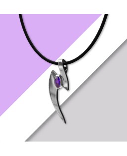 FANY Nail 0.925 Argentium Silver Amethyst February Stone Pendant Necklace