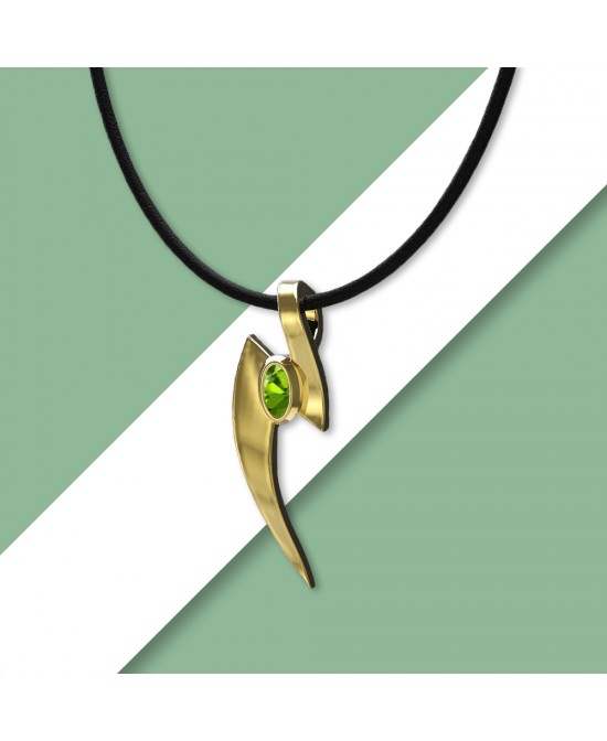 FANY Nail August Birthstone Peridot 0.925 Gemstone Women Gold Plated Silver Necklaces Pendant 0.39 ct Special Gift