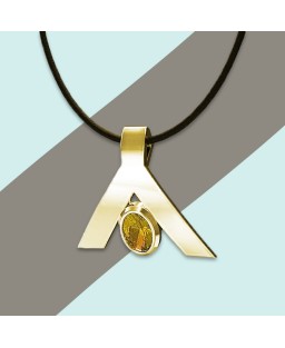 FANY Peace Citrine November Gemstone GP 0.925 Argentum Silver Pendant