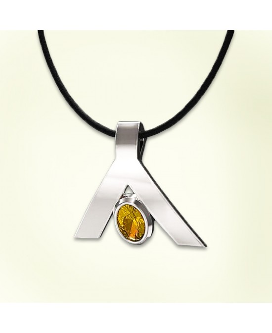 FANY Womwn's Peace Citrine November Birthstone Gemstone 0.925 Argentium Silver Elegant Pendant Necklace Best Gift