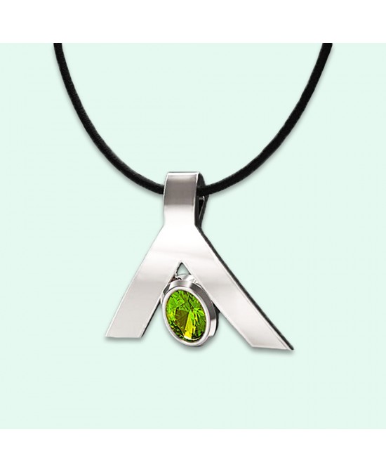 FANY Peace 0.925 Sterling Peridot Gemstone Women Charm Argentium Silver Necklaces Pendant 0.39 ct Best For Gift