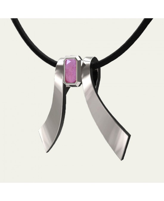 FANY Ruby July Birthstone Flying Bee Necklace Pendant Gemstone 0.39 Ct Argentium Silver Best For Gift