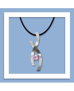 FANY Infinity 0.925 Argentium Silver Amethyst February Stone Pendant Necklace