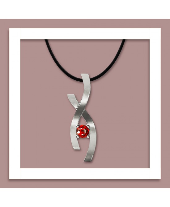 FANY Infinity Garnet January Gemstone .925 Silver Pendant 