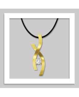 FANY Women's White Topaz Gold Plated Argentium Silver Infinity Pendant With 0.39 Ct Special Gift