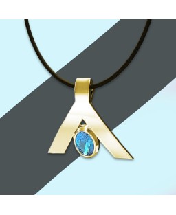 FANY Women's Blue Topaz Gold Plated Argentium Silver Five Star Pendant With 0.39 Ct