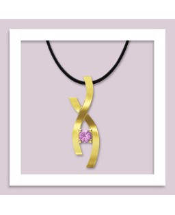 FANY Gold Plated 0.925 Argentium Silver Amethyst February Infinity Pendant Necklace