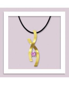 FANY Gold Plated 0.925 Argentium Silver Amethyst February Infinity Pendant Necklace