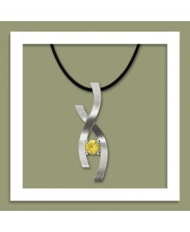 FANY Infinity  Citrine November Birthstone Gemstone 0.925 Argentium Silver Elegant Pendant Necklace