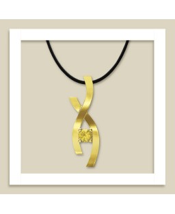 FANY Infinity Citrine November Birthstone Gemstone 0.925 Argentium Silver Elegant Pendant Necklace